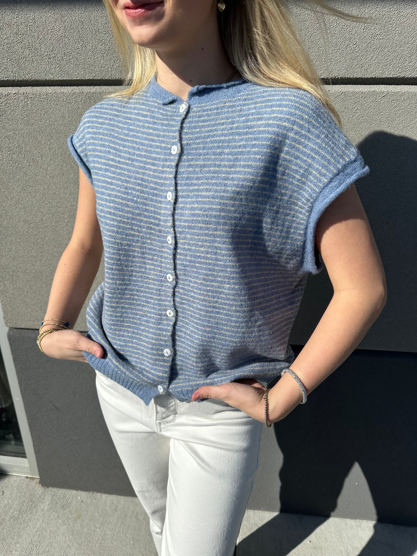 stripe piper cardigan