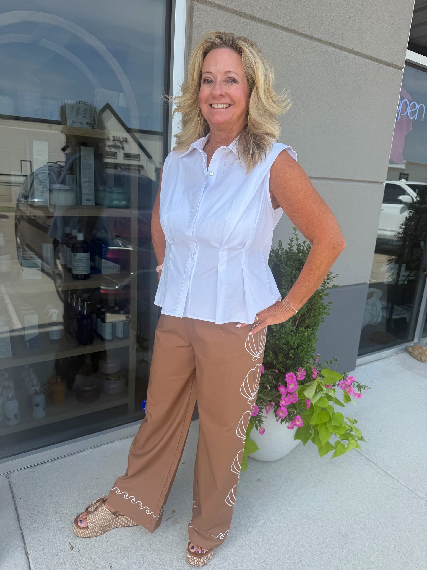 SHELL EMB ELASTIC PANT - Karlie
