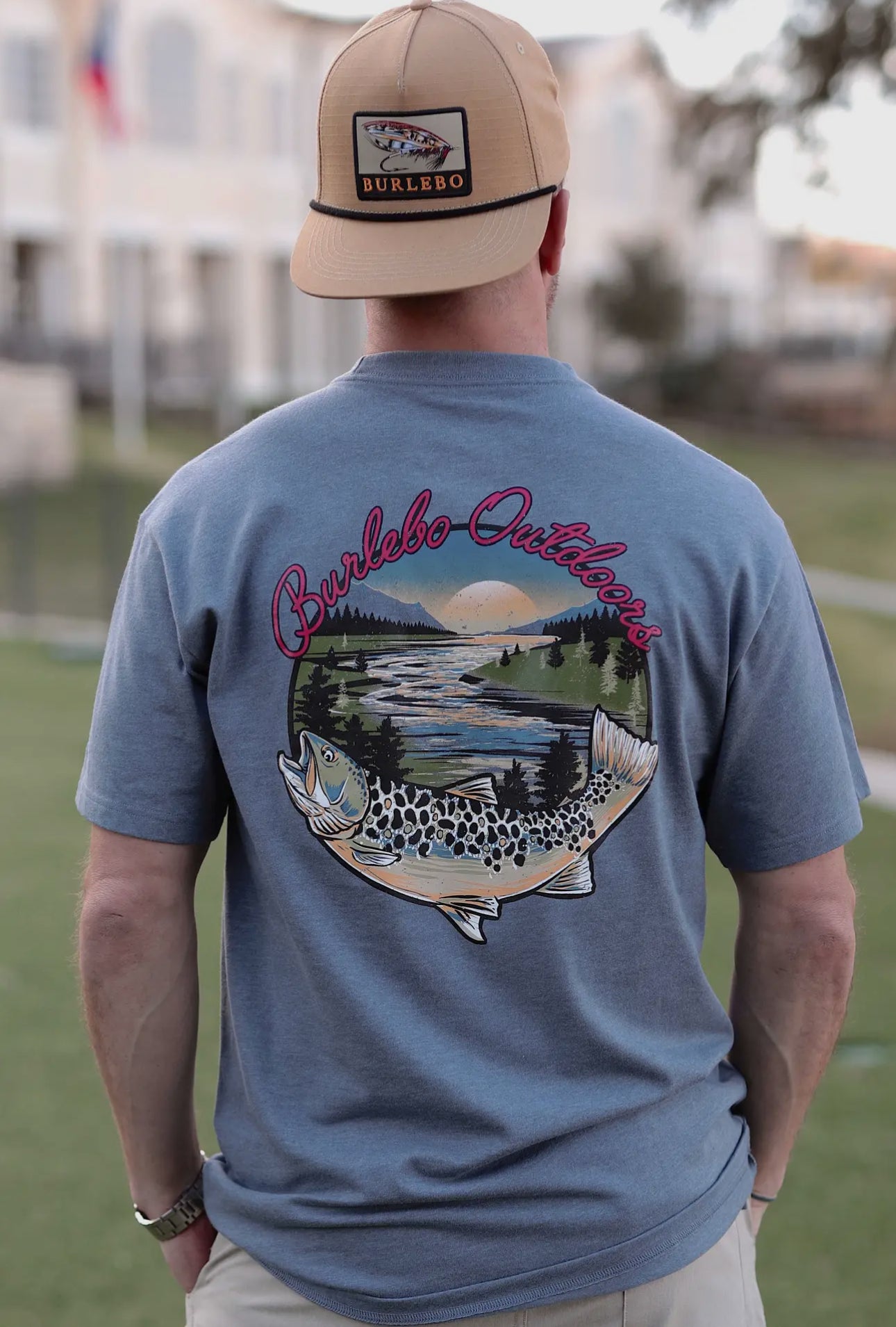 BURLEBO River Fish SS Heather Blue TShirt