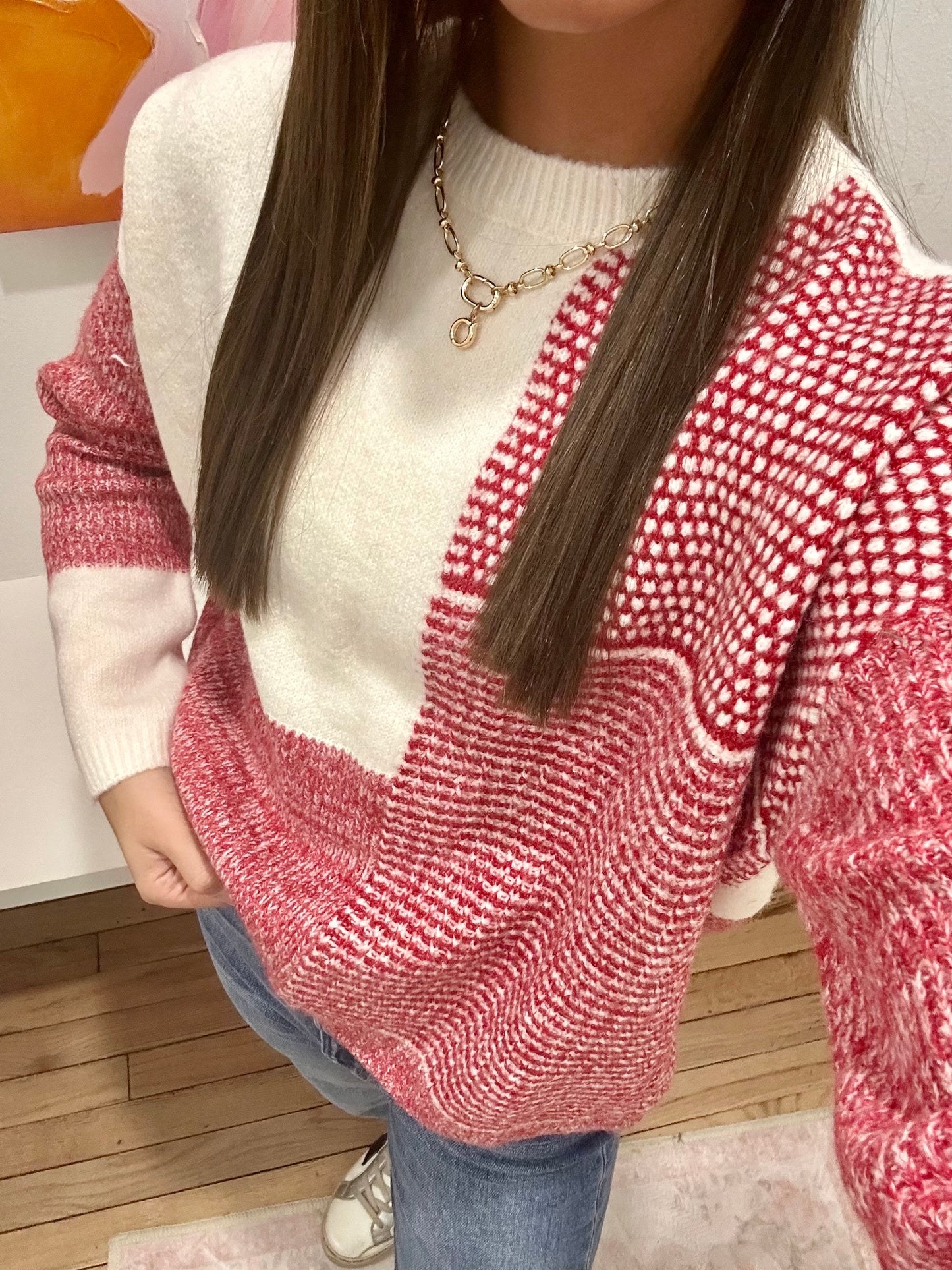 colorblock soft knit sweater