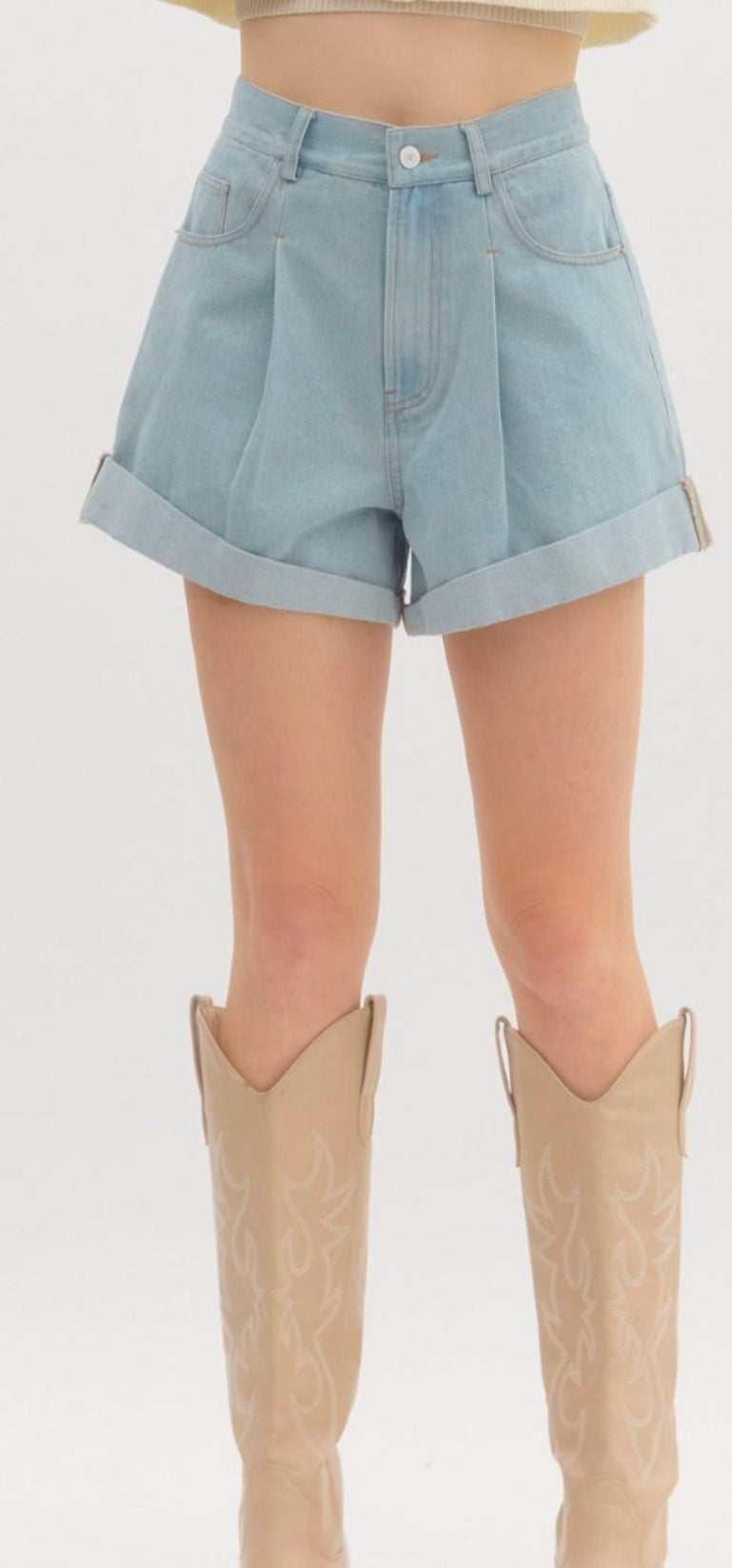 Lt Blue Cuffed Short