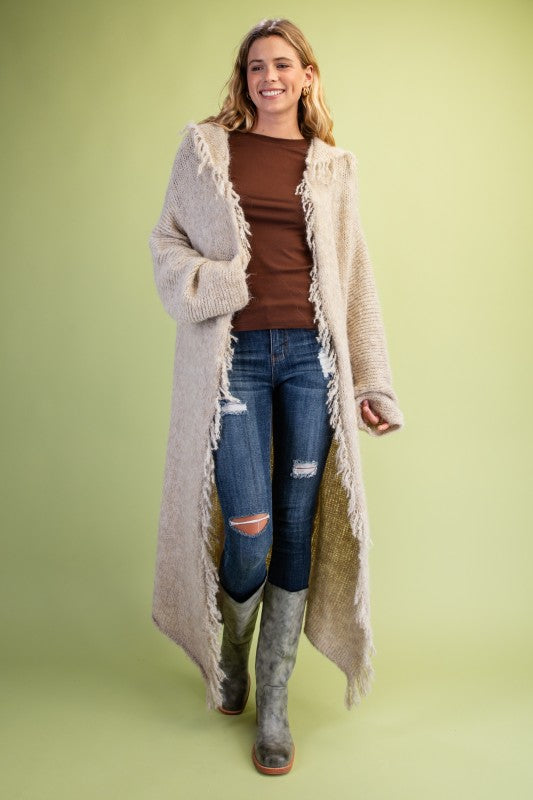 Latte fringe cardigan