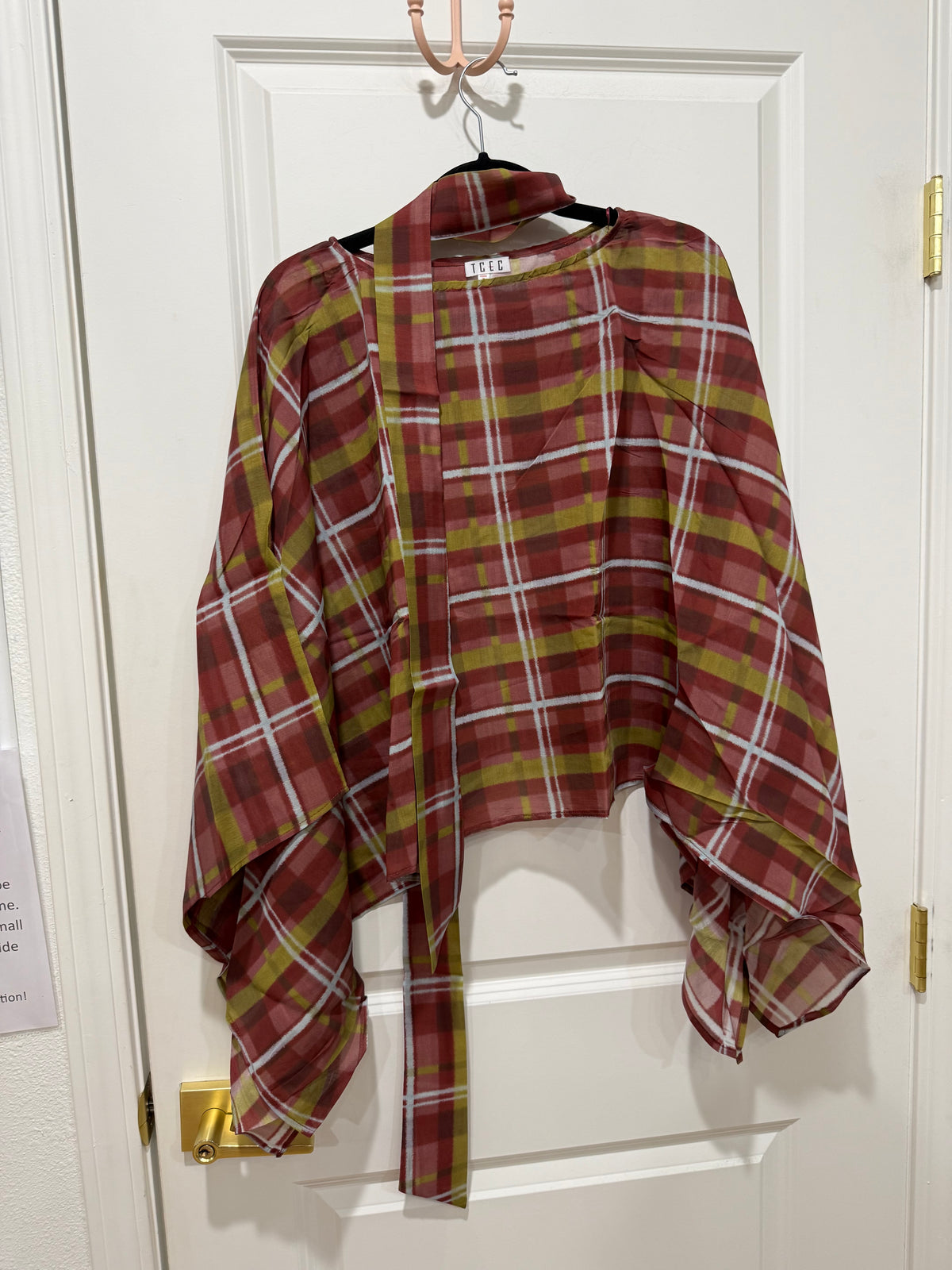 Plaid poncho
