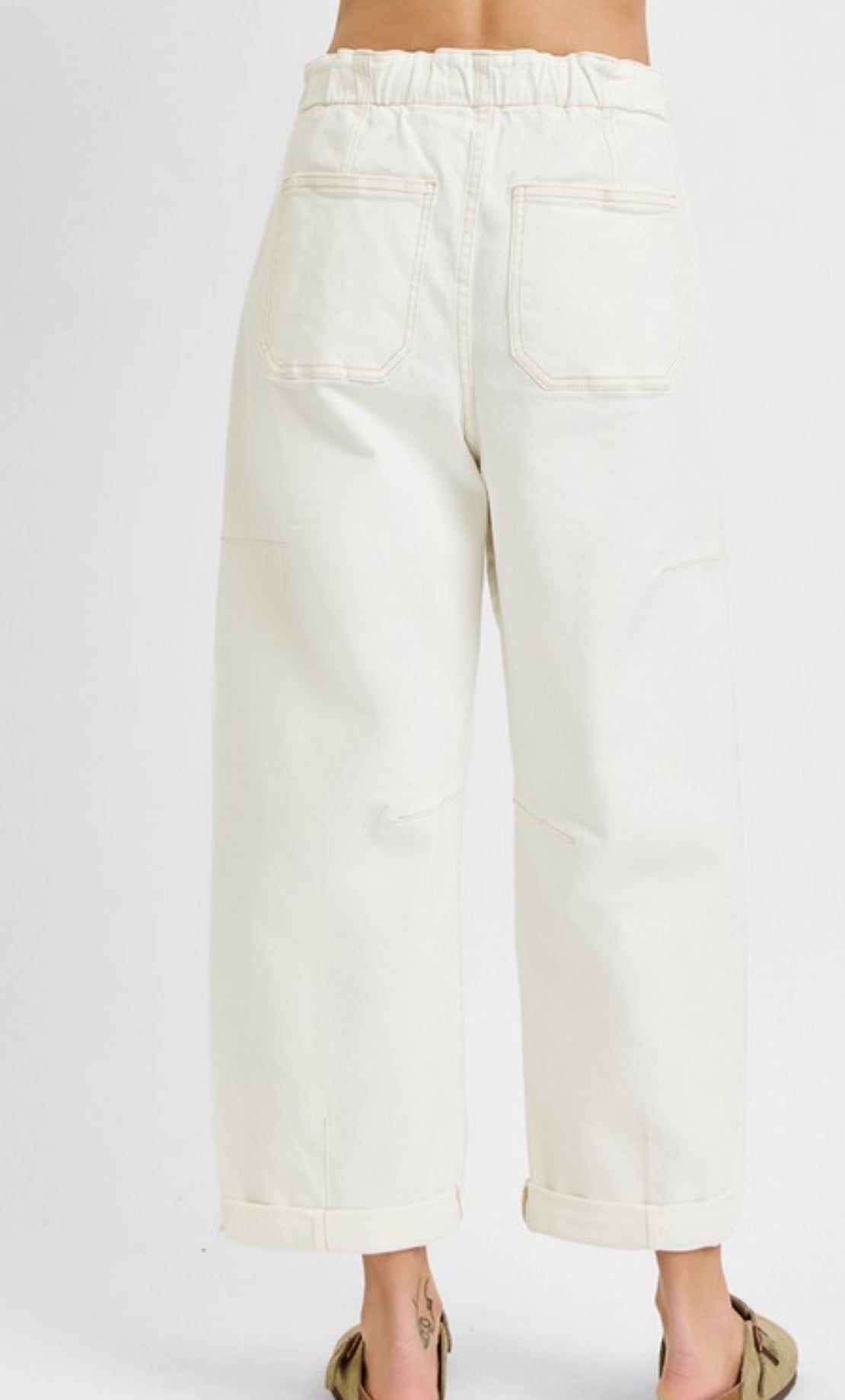 High Rise Crop Barrell Jean