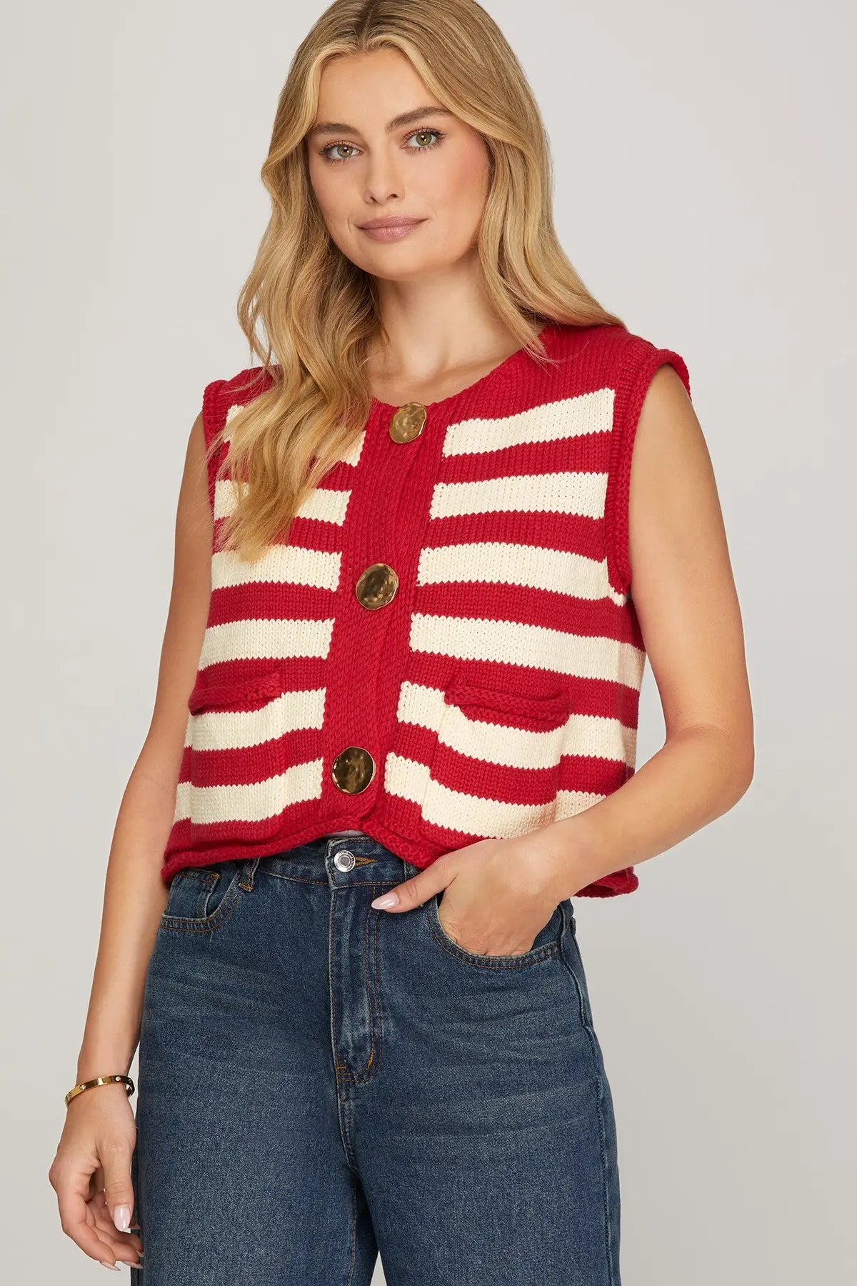 Striped Sweater Vest (multiple colors)