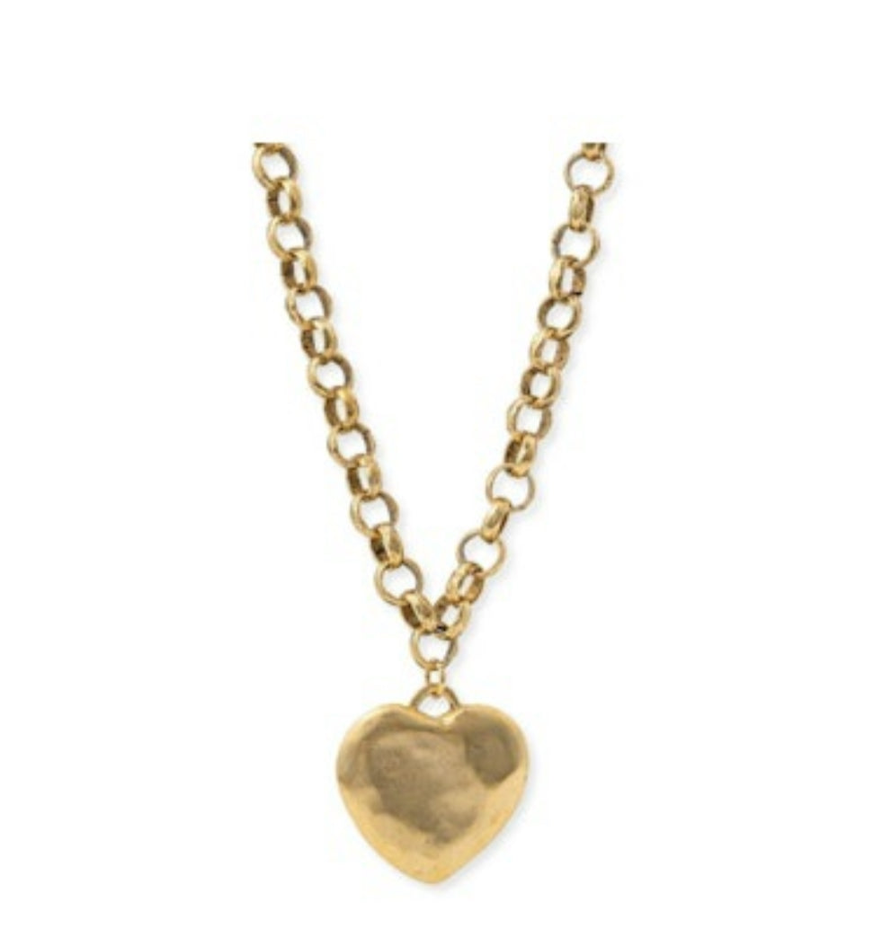 PUFFY HEART NECKLACE SHORT - Bracha Jewels