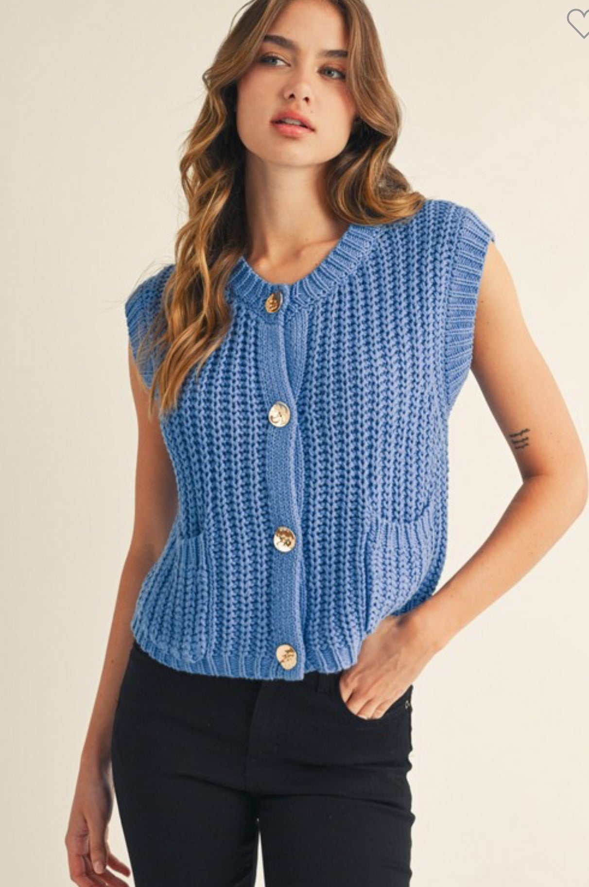 Blue Sleeveless Sweater