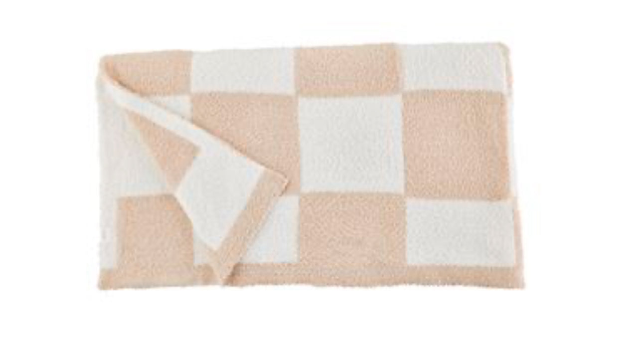 Chenille Blanket - Mudpie (Gray and Tan)