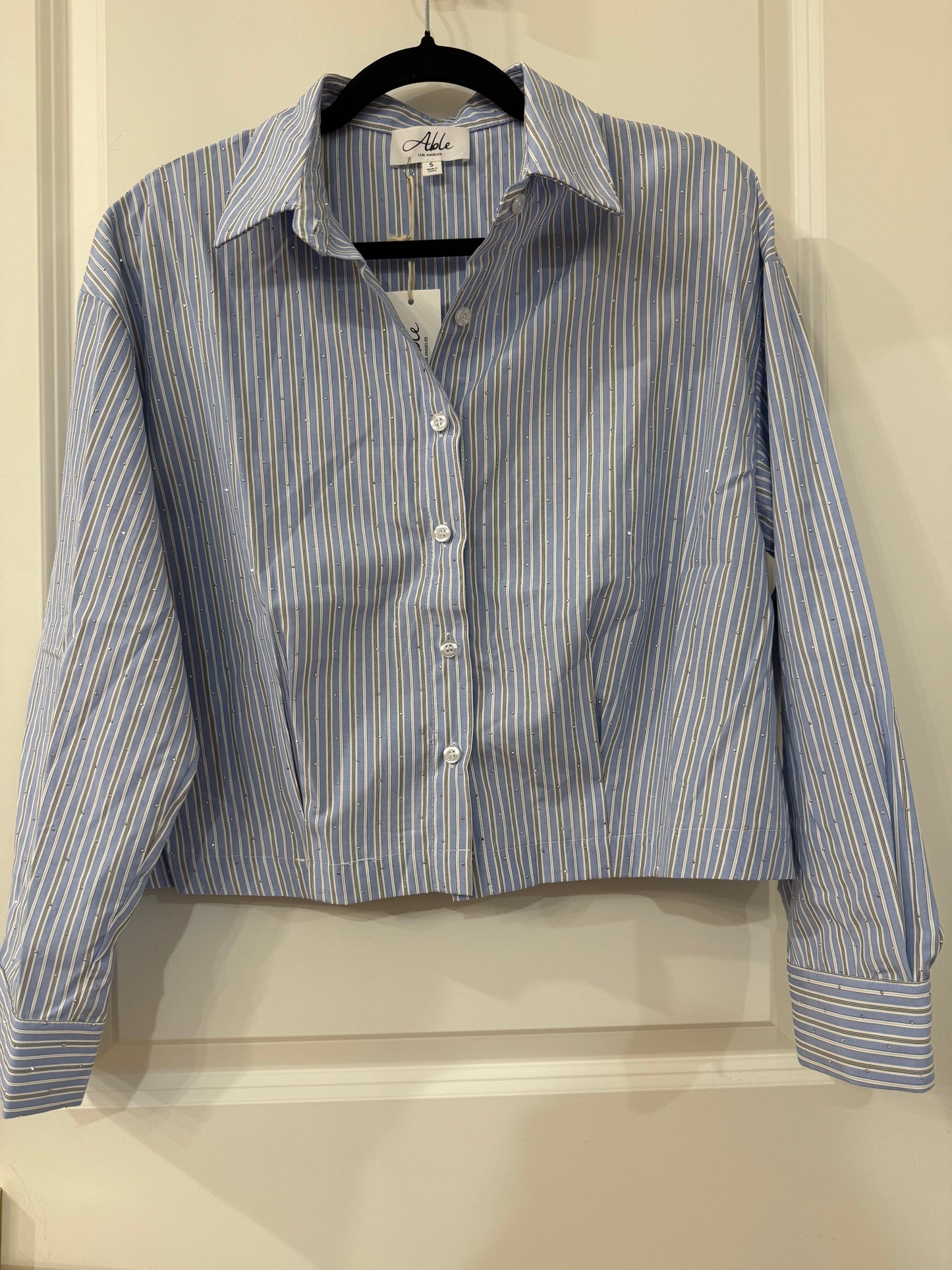 Rhinestone button up top