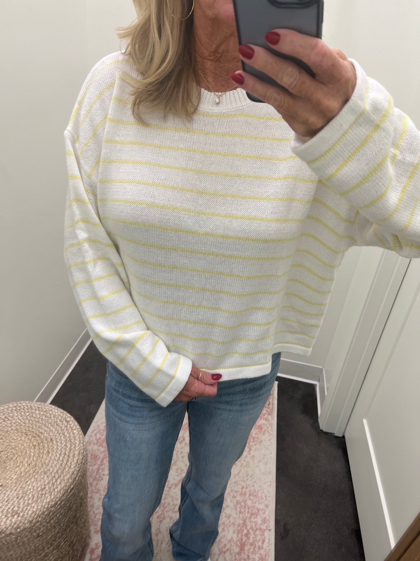Ivory/lemon stripe sweater