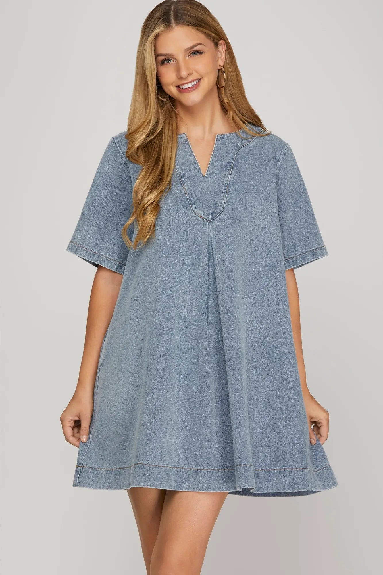 Denim mini dress