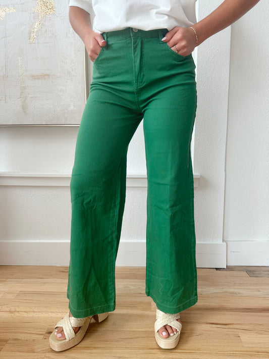 Green Denim Pants