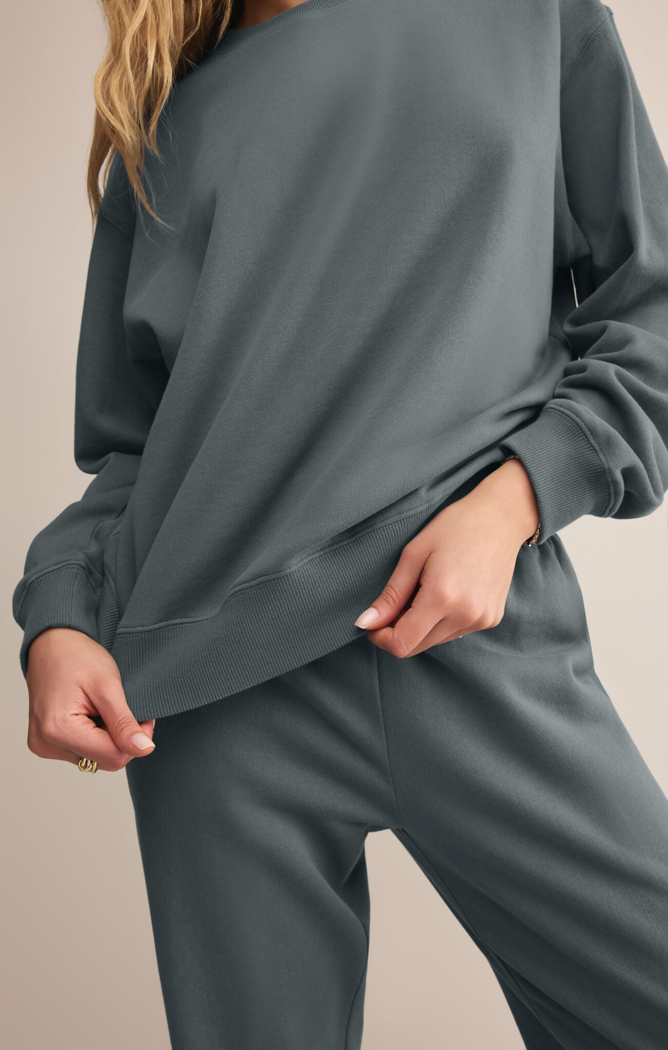 Boyfriend Cotton Sweatshirt Storm Cloud - Z Supply