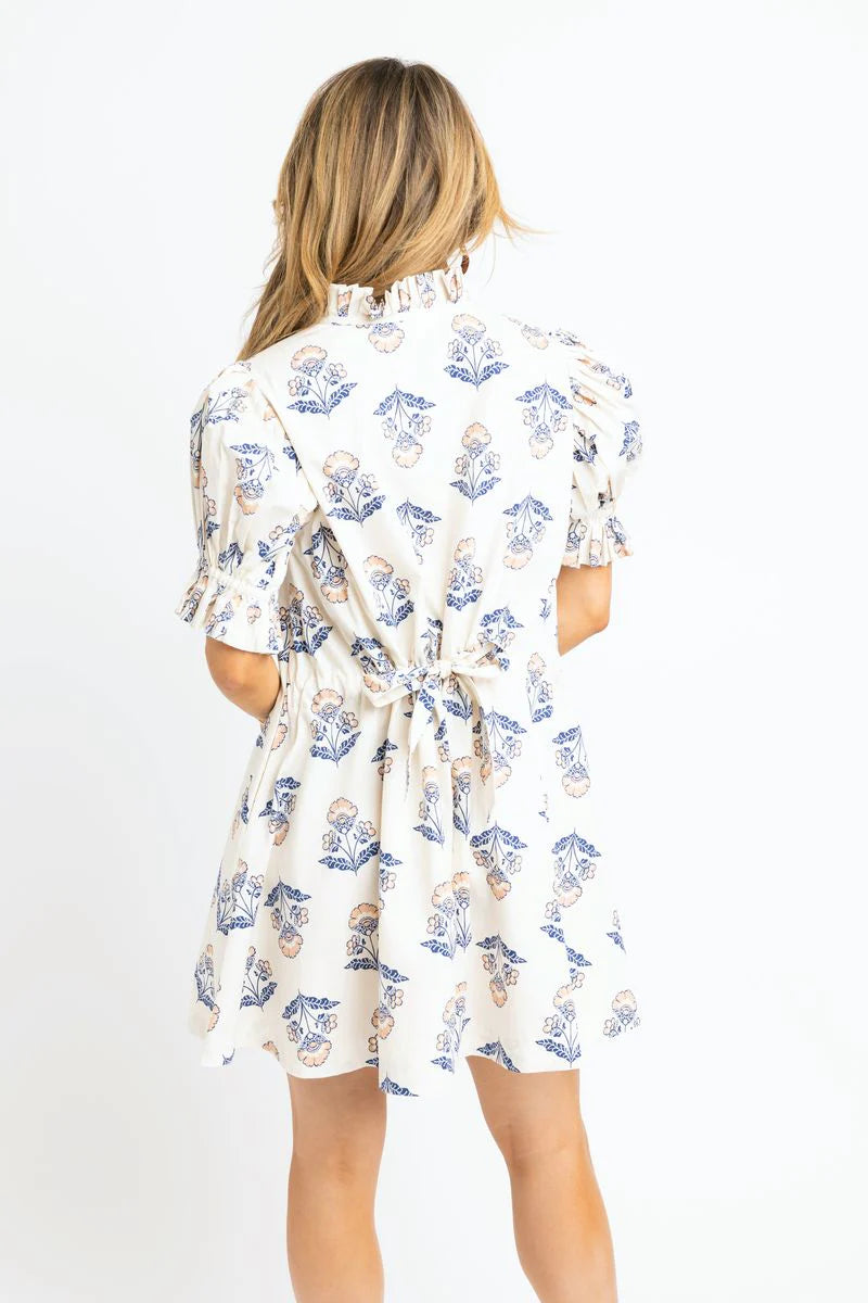 Vintage floral pleat tie back dress by KARLIE
