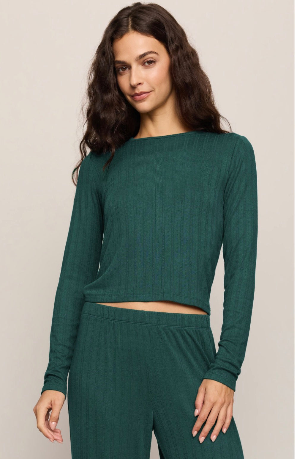 Aries knit LS top velvet green - Z Supply
