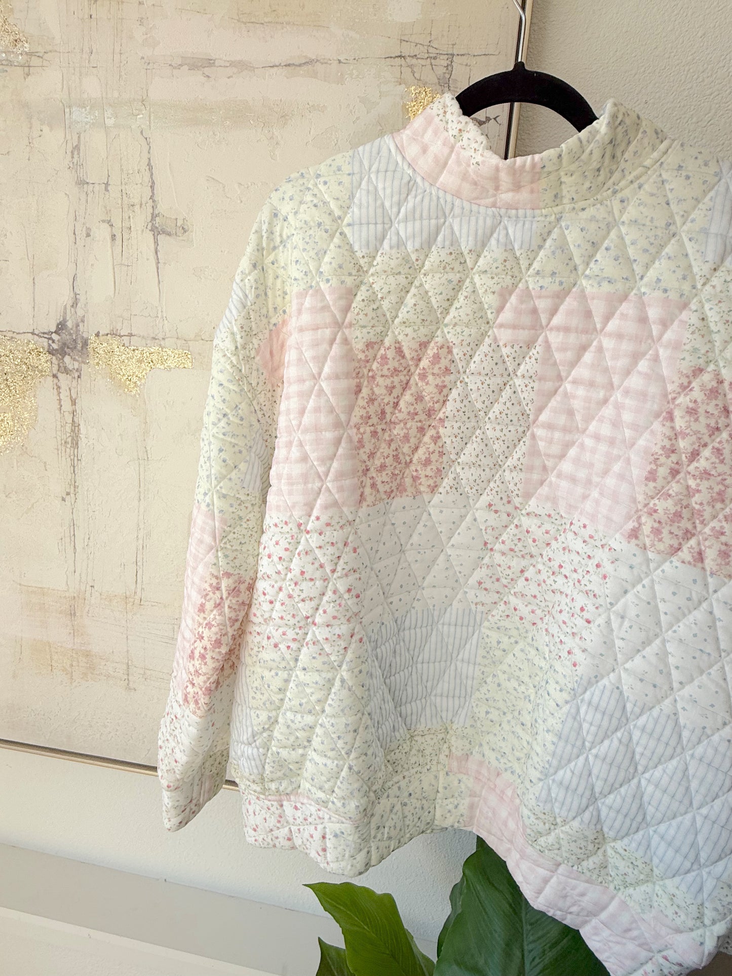 Pastel quilted combo sweatshirt