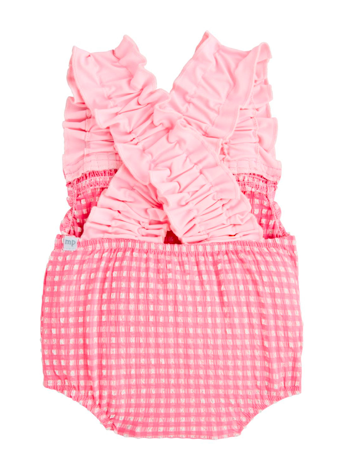 Pink Crinkle Check Swimsuit