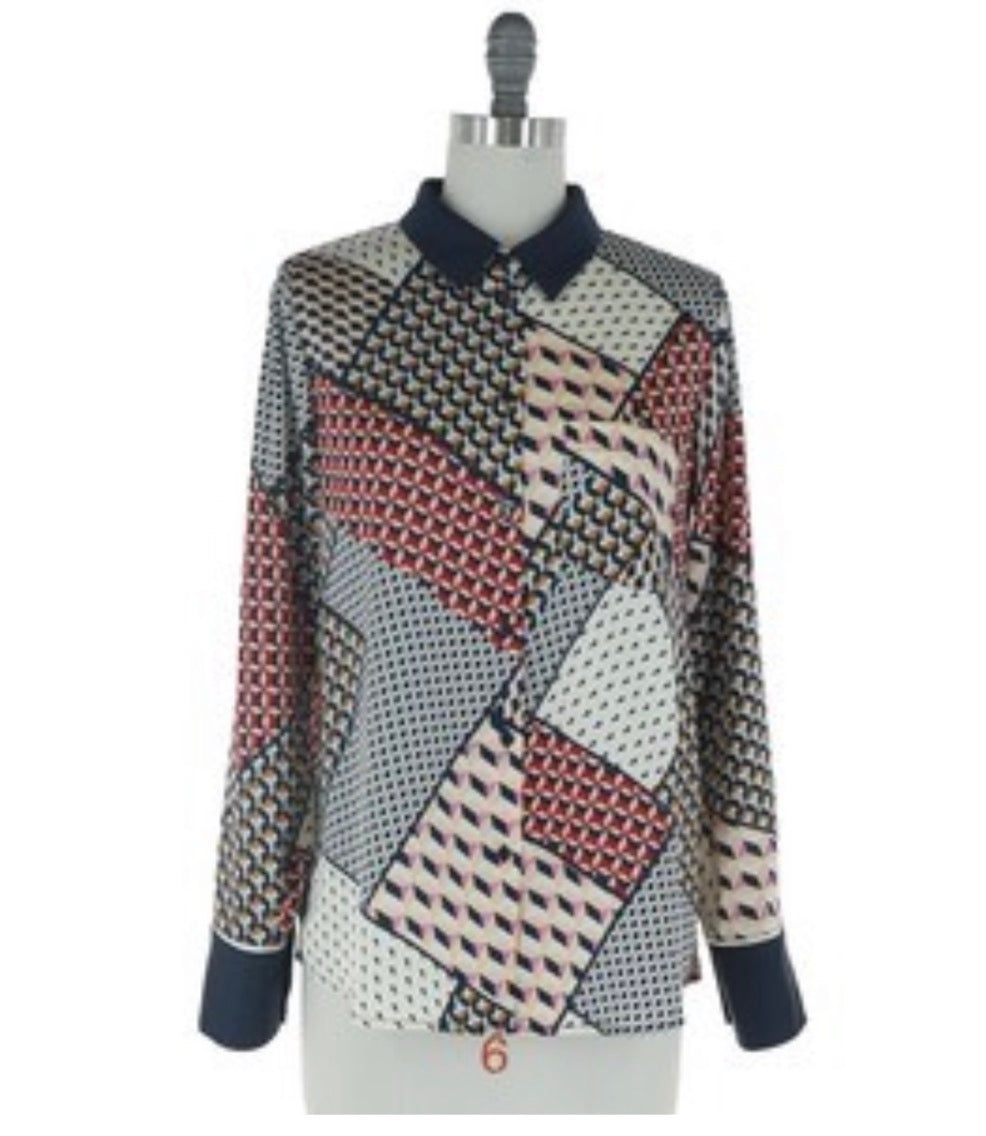 Patchwork Geo Blouse