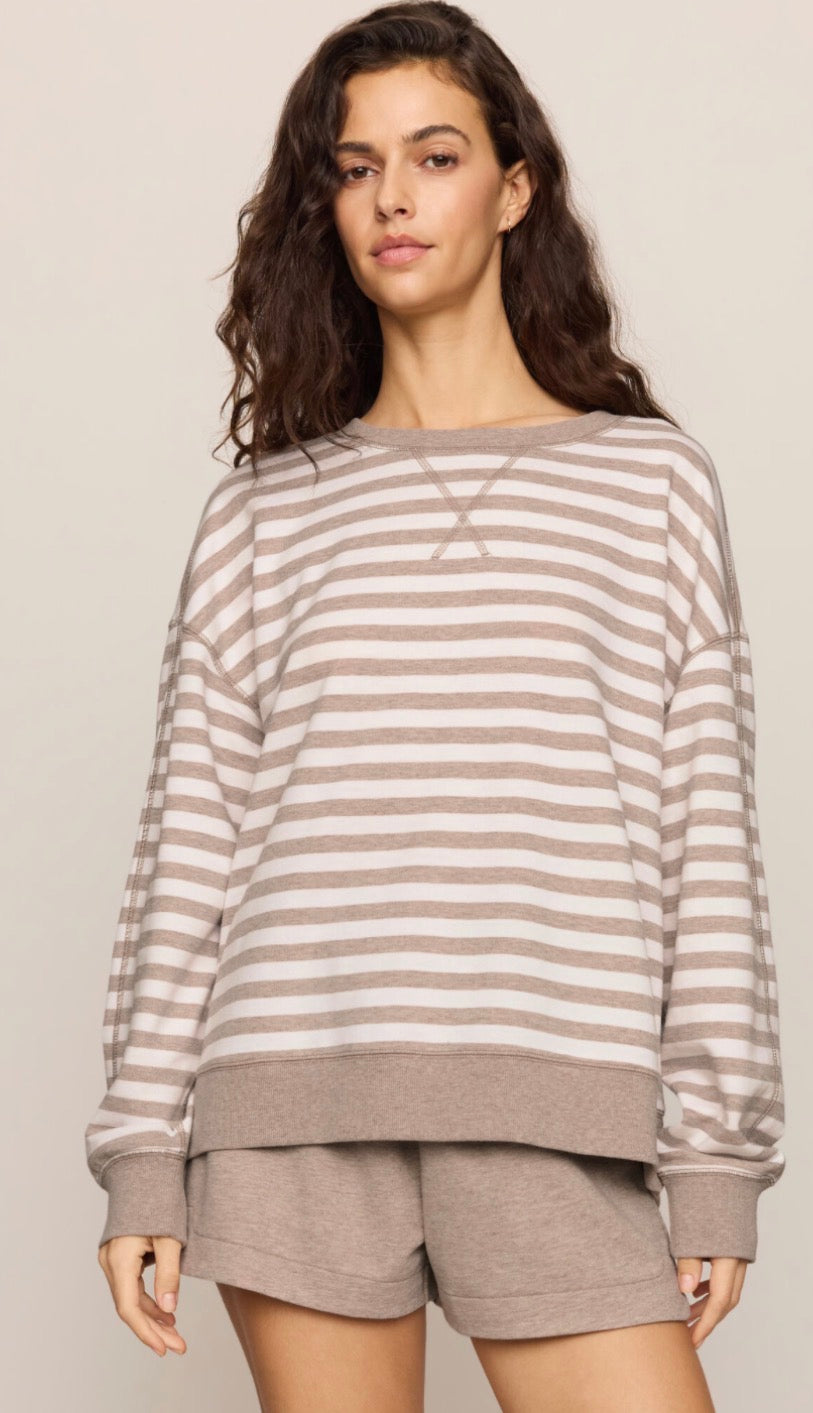 The Everyday Striped Crew Heather Ash - Z Supply