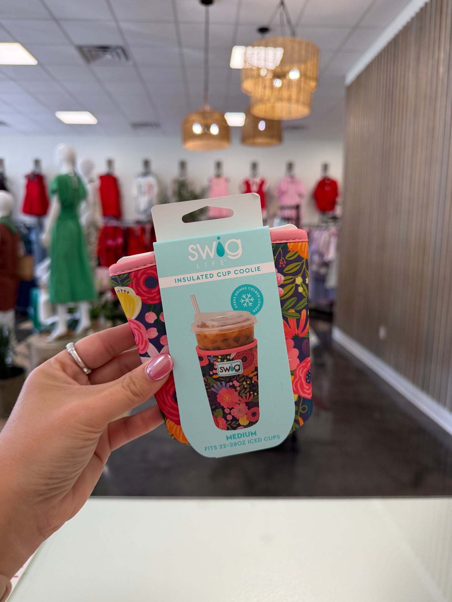 Floral coolie swig