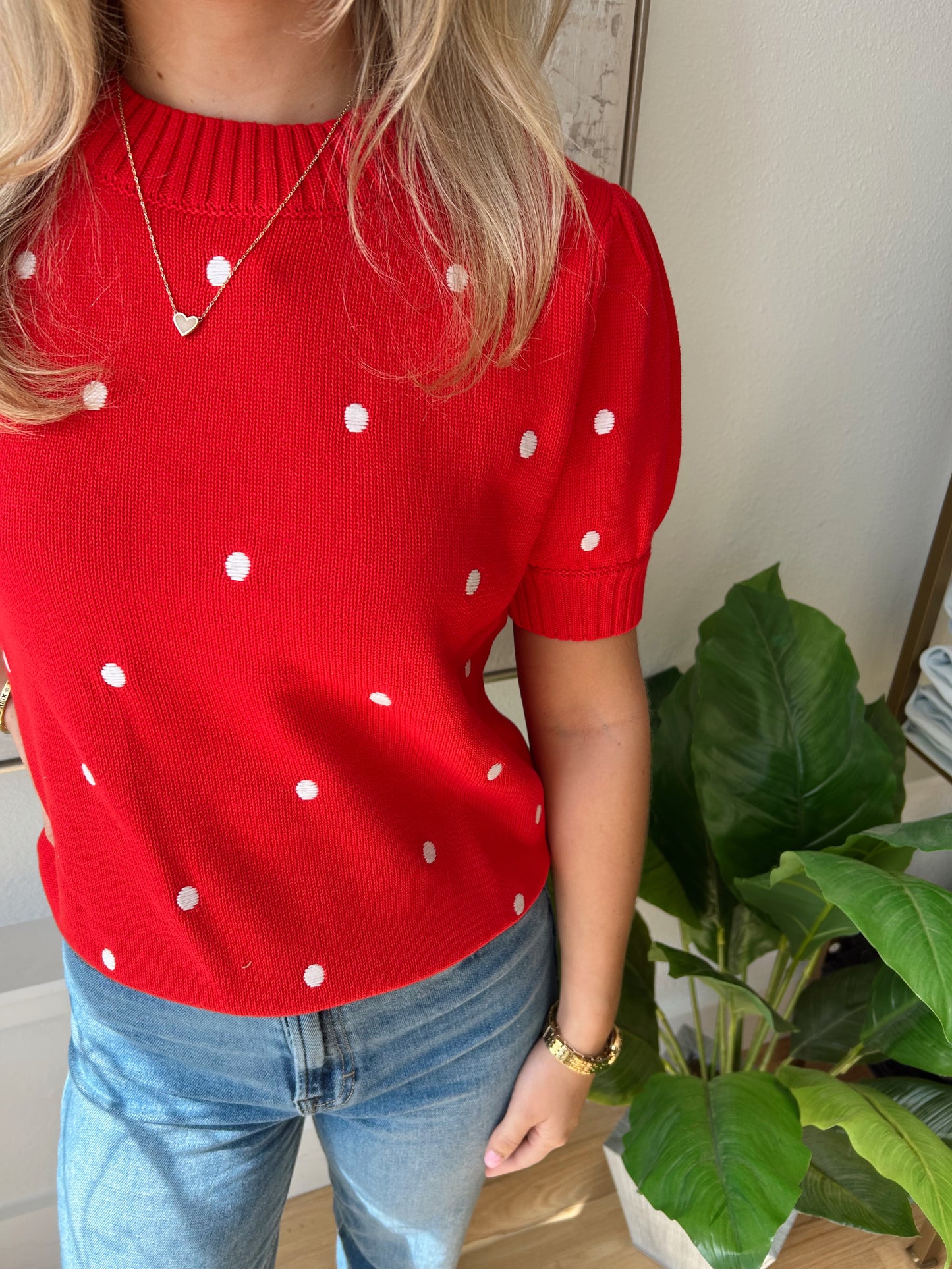 Red dot sweater