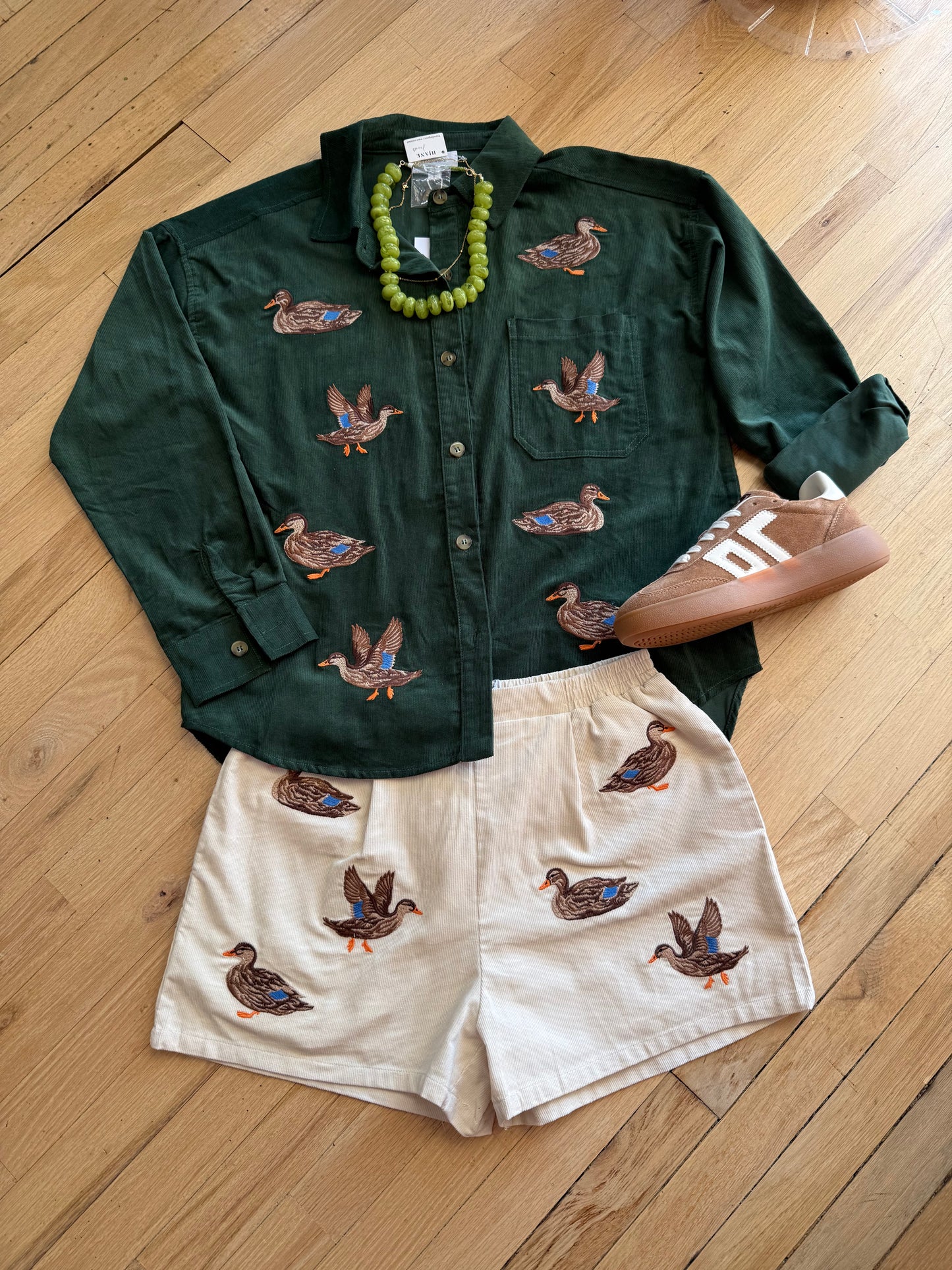 Mallard duck button up (2) colors