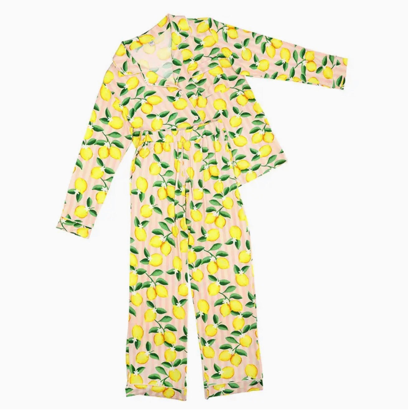 Pink stripe lemon pjs