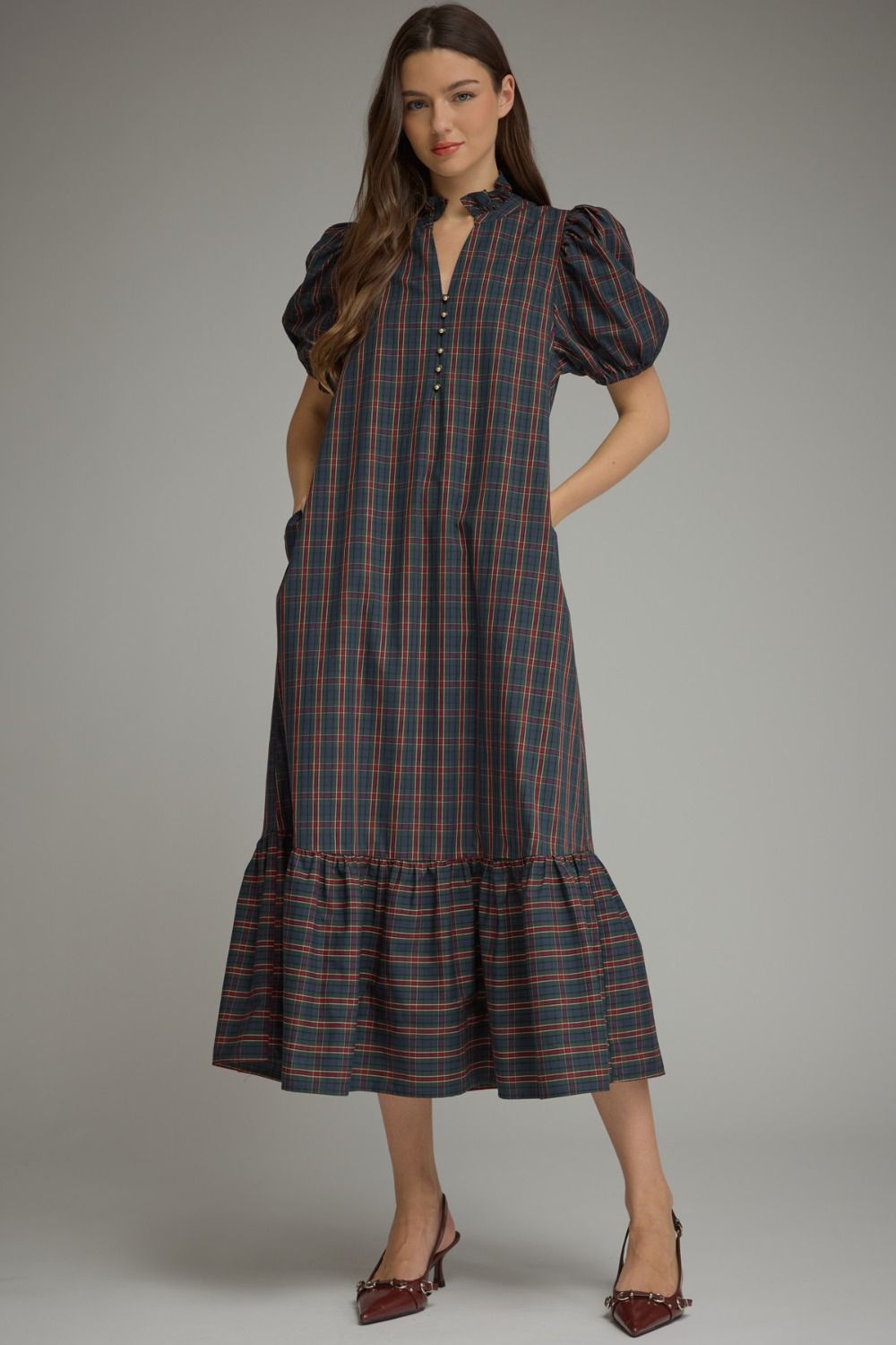 Karen plaid midi