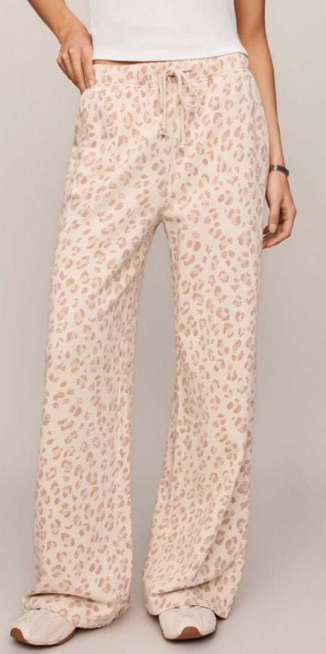 Hunter knit leopard pant sandstone - Z Supply
