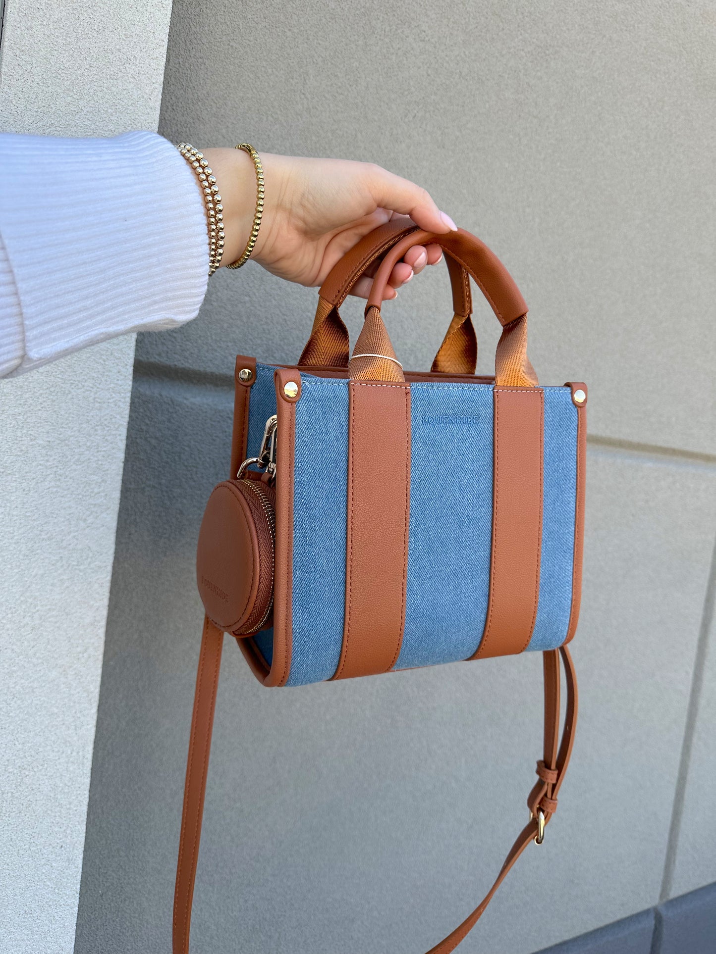 Manhattan mini tote- light denim