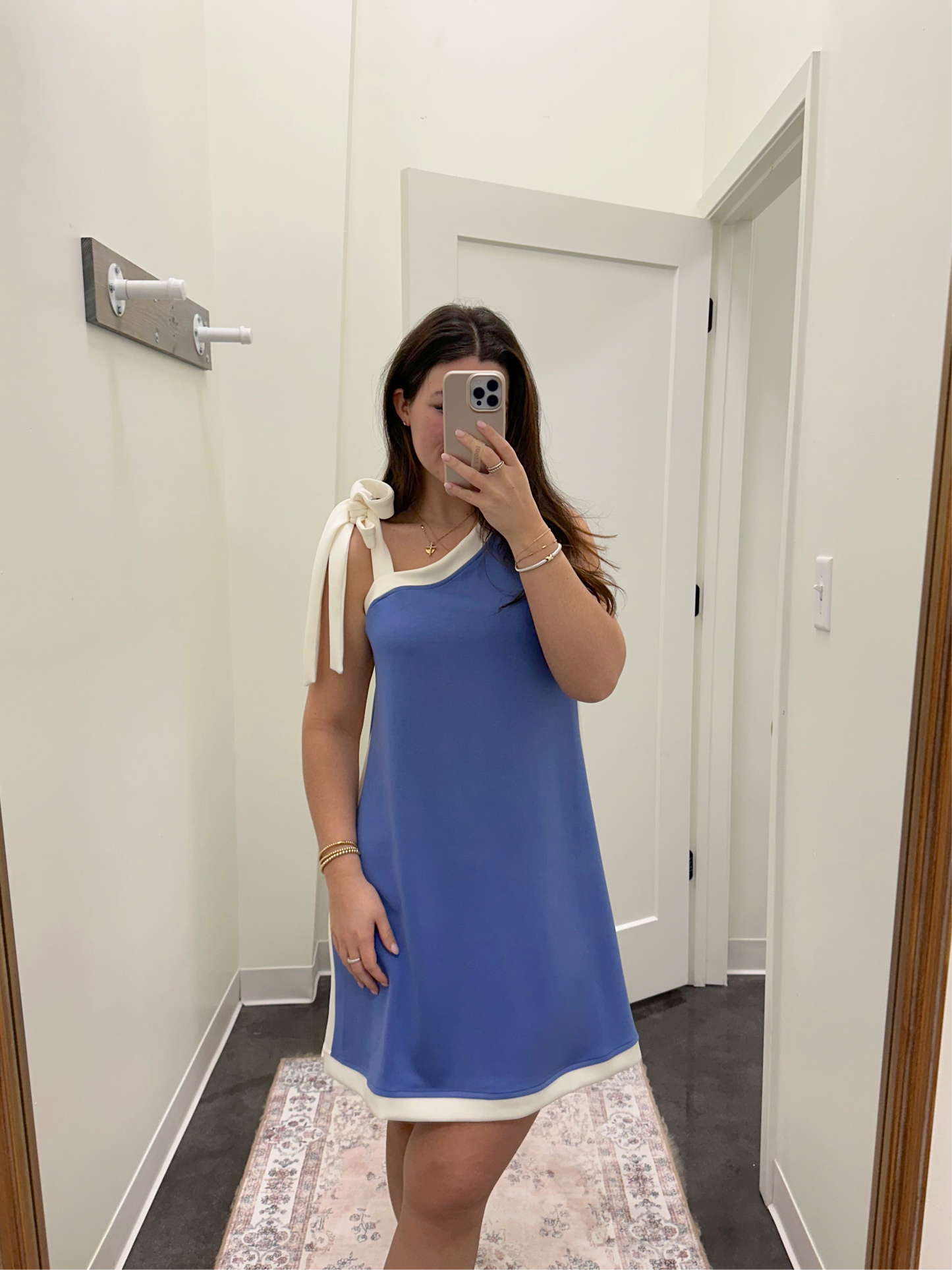 Modal Contrast Tie Strap Mini Dress - cornflower blue