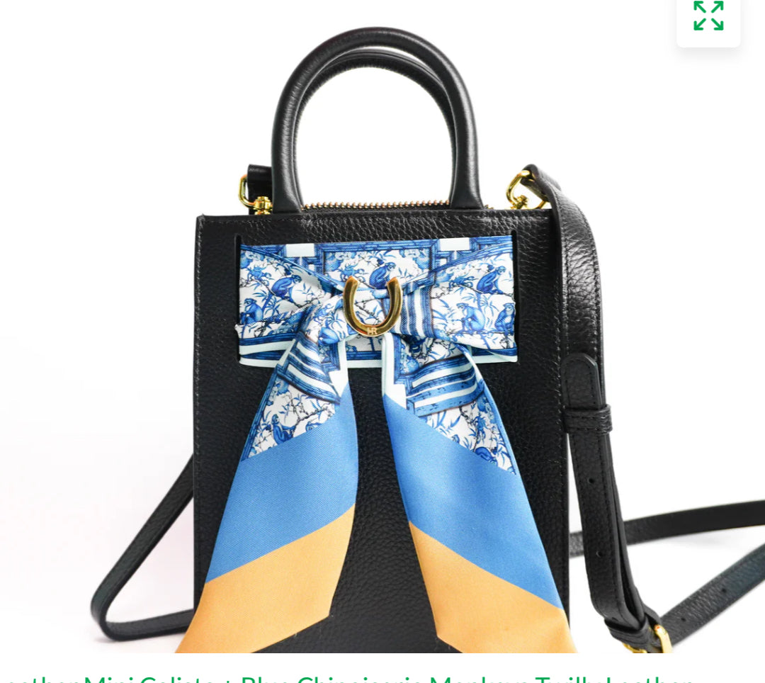 Hampton Chinoiserie Minkey Blue Twilly Scarf Set (scarf only)