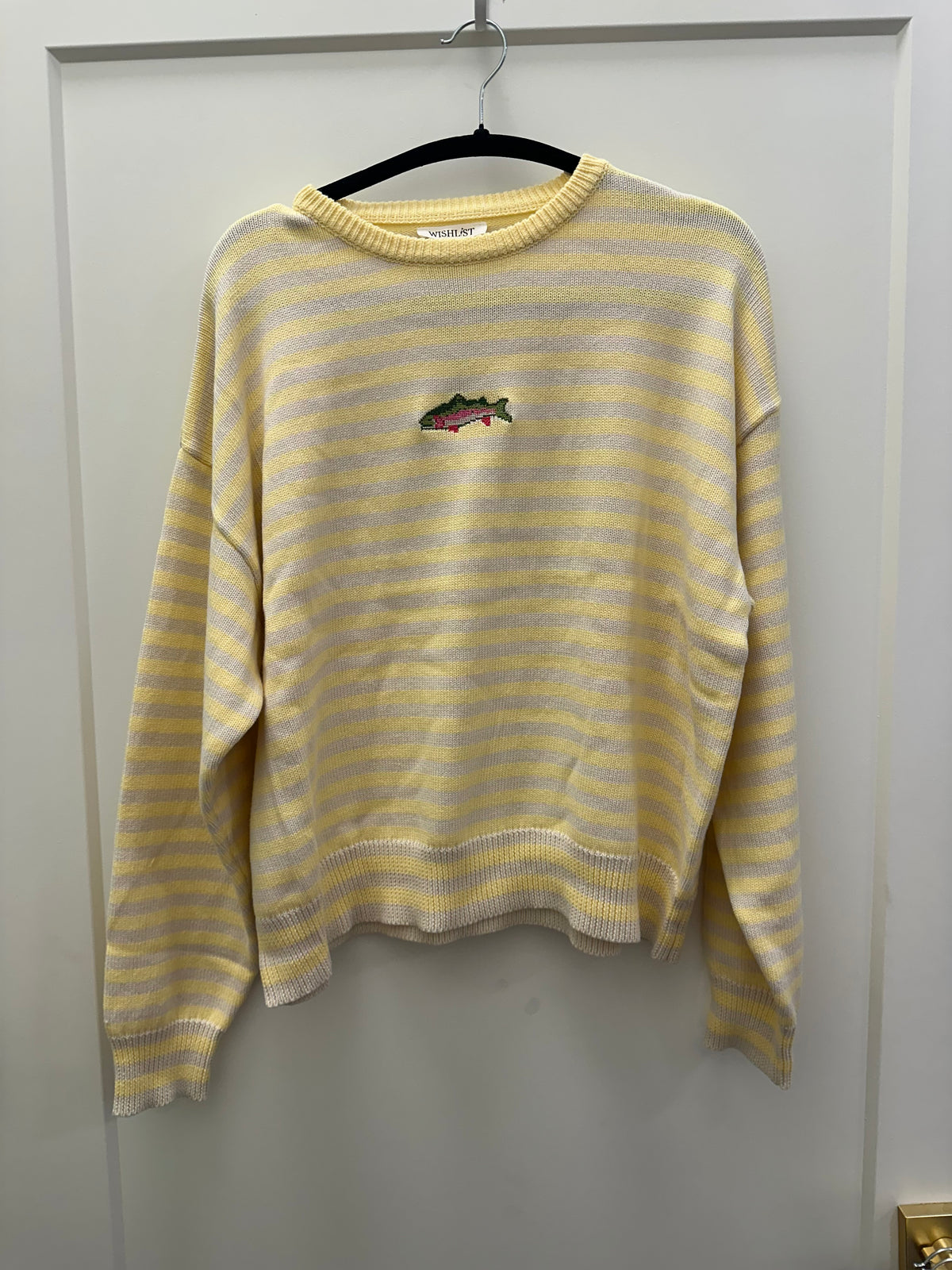 YELLOW STRIPE FISH SWEATER