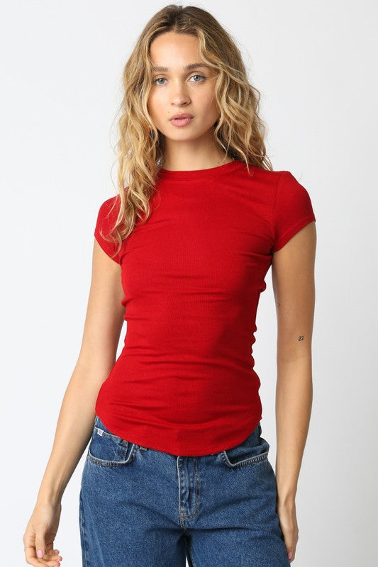 Ribbed cap sleeve top (4 colors)