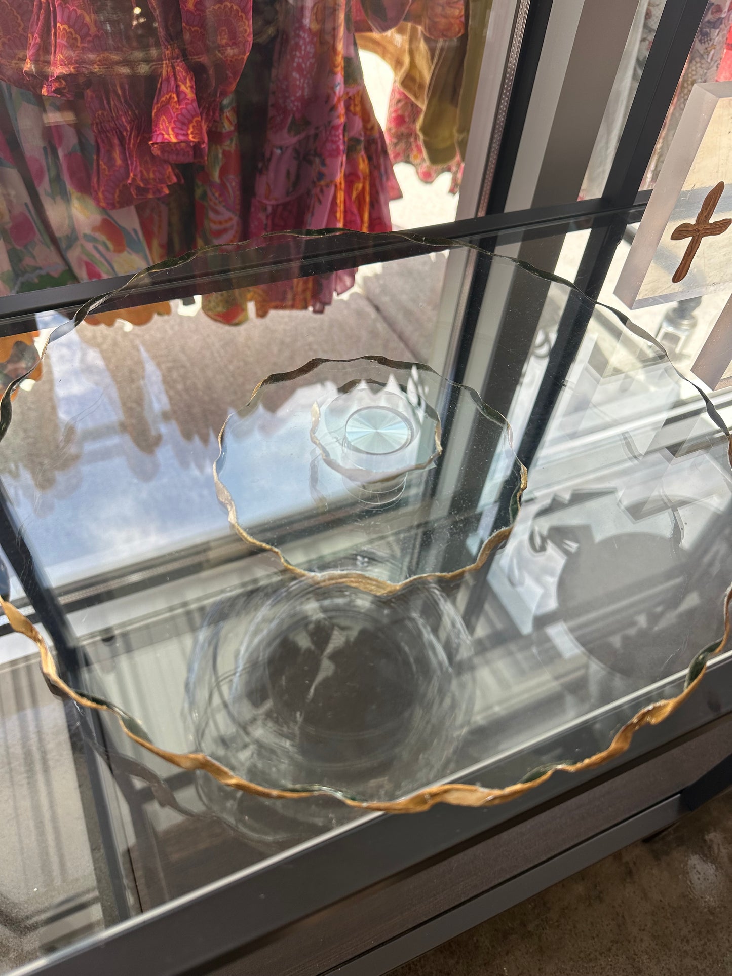 Gold edge acrylic lazy Susan