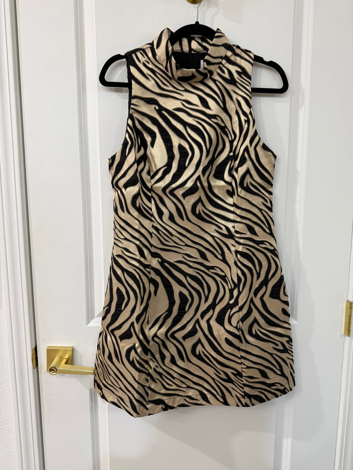 Tiger metallic mock neck mini