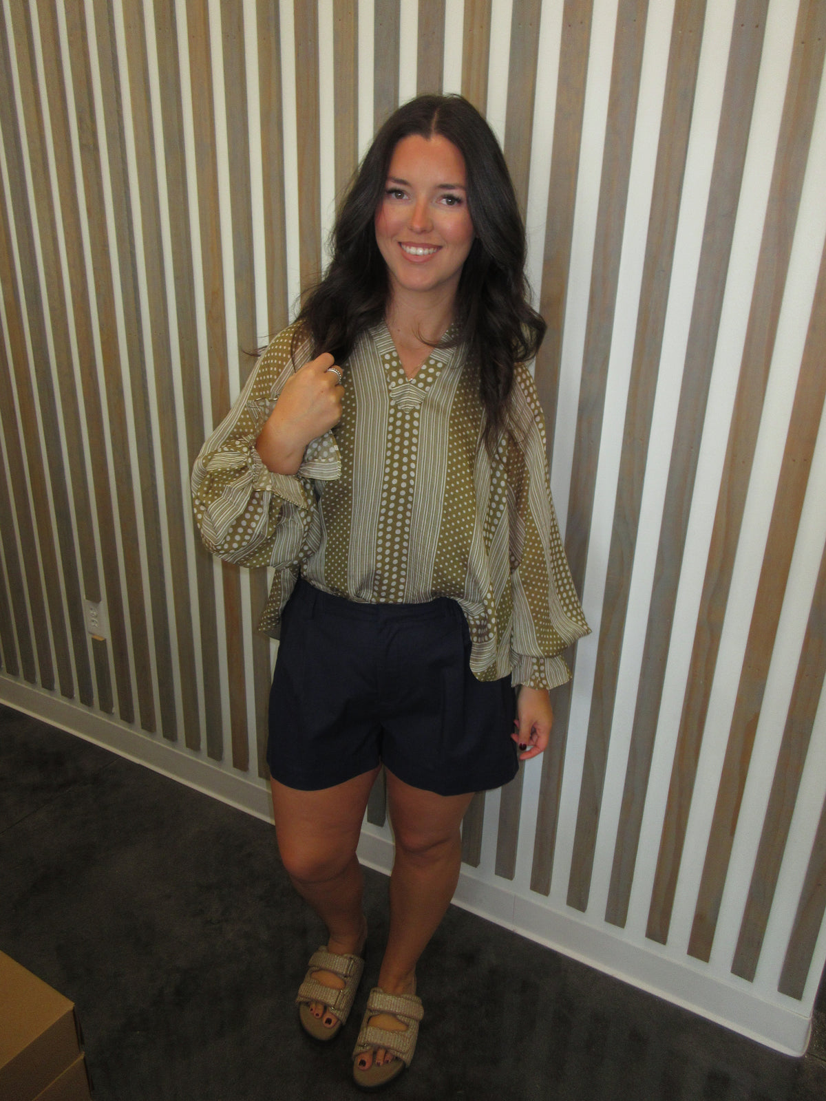 Camel print top