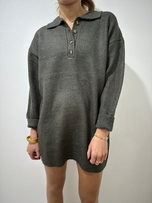 Charcoal Sweater Midi Dress