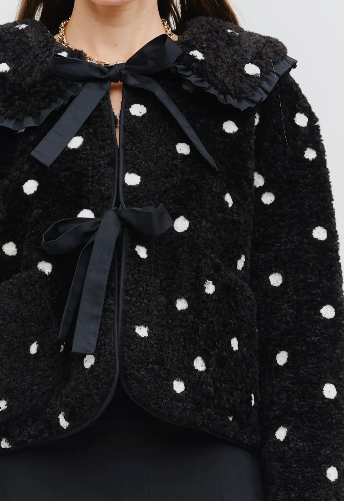 Jeanie fur polka dot jacket (2 colors)