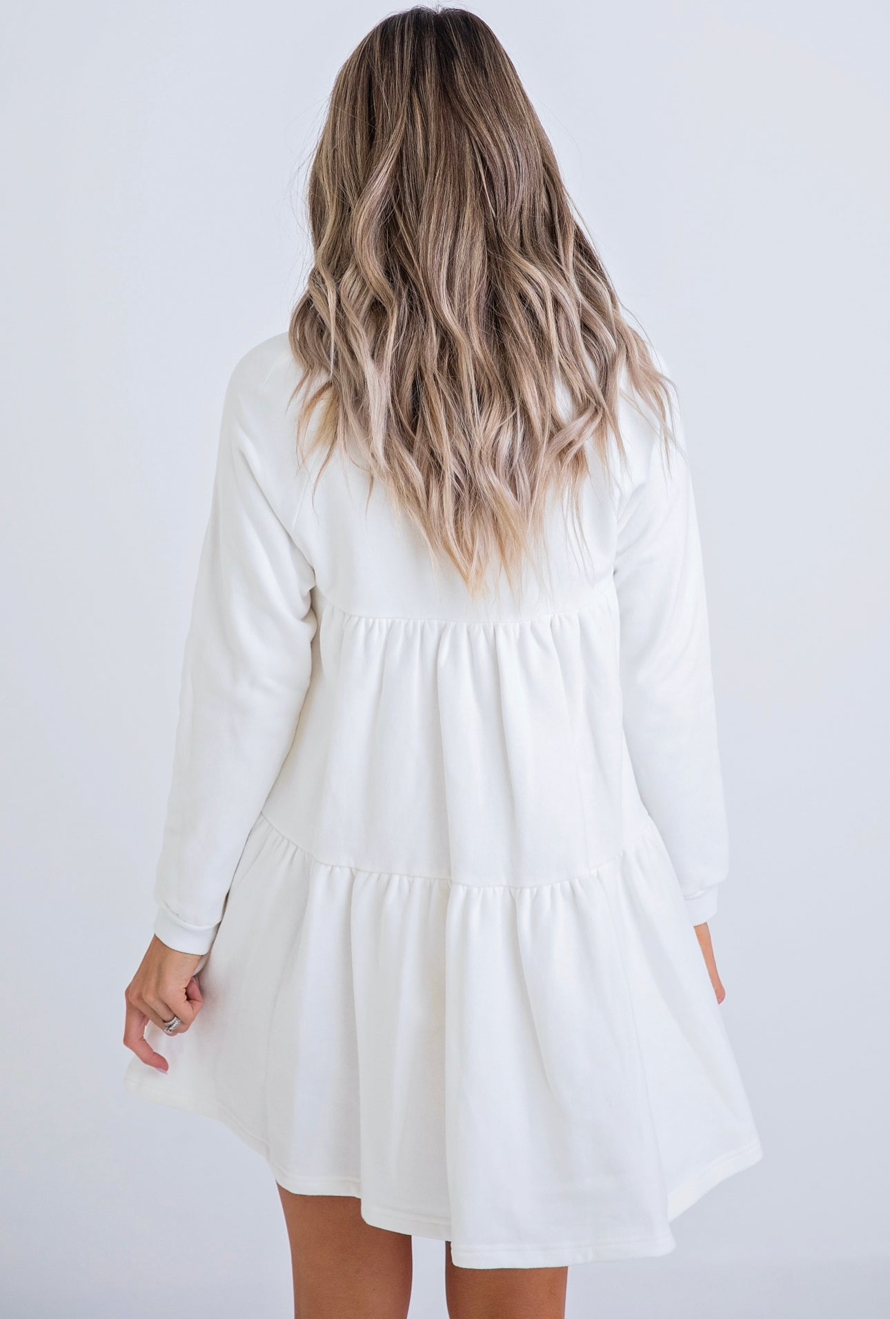 Solid Ft Long Slv Tier Dress by KARLIE