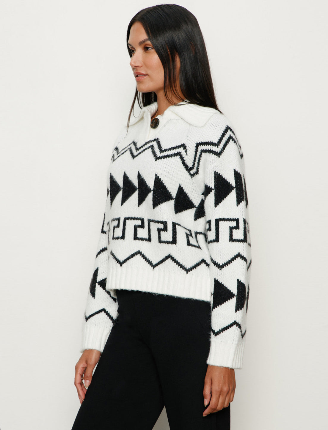 below zero fairisle popover chalk and black SANCTUARY