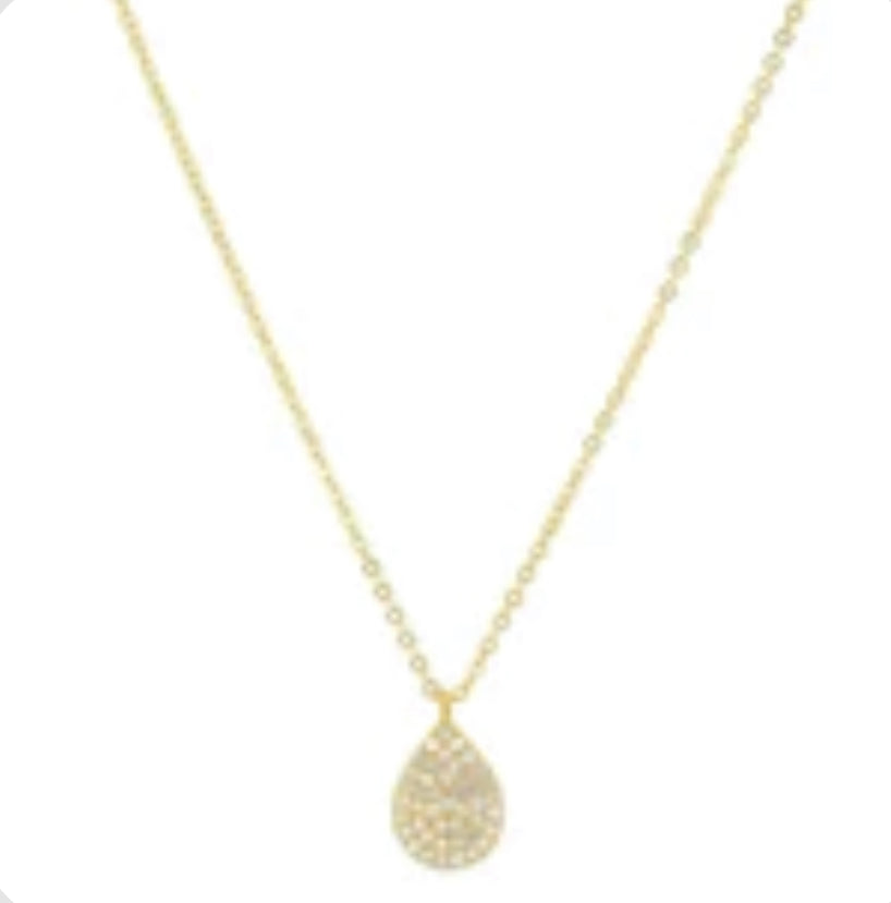 Maura Pave Teardrop Necklace