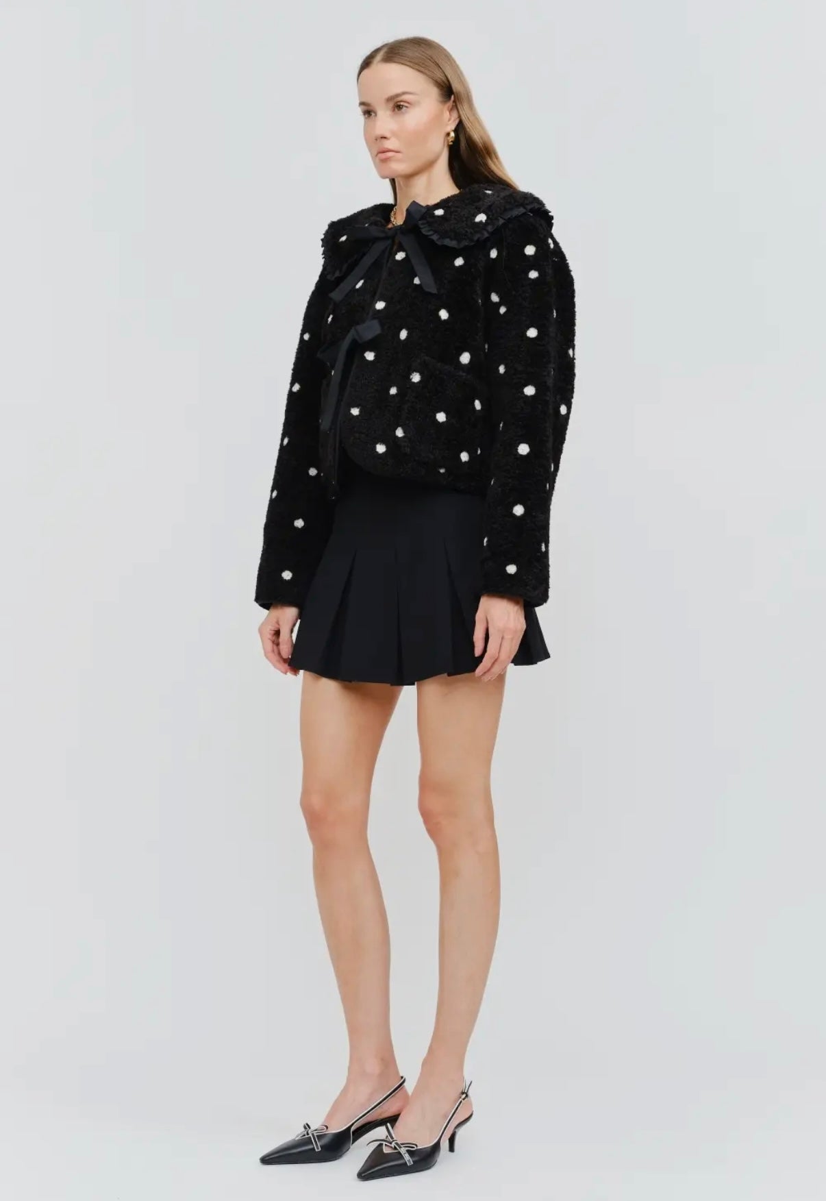 Jeanie fur polka dot jacket (2 colors)