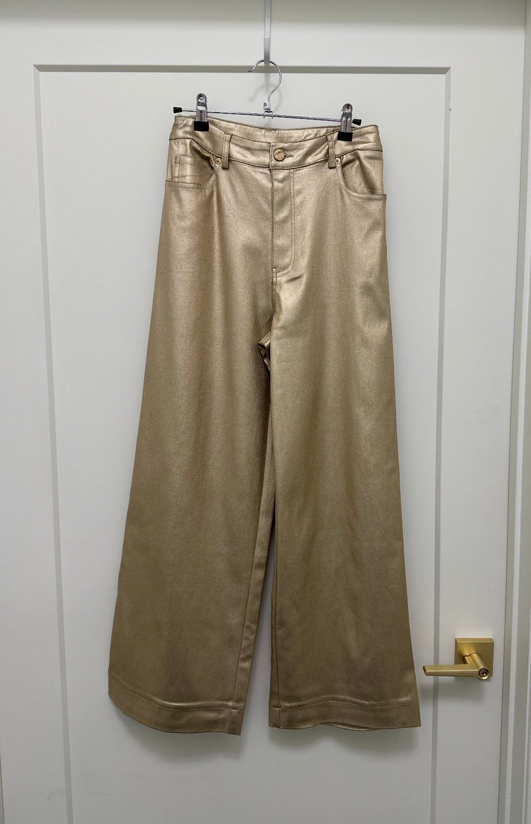 Gold stretch pants