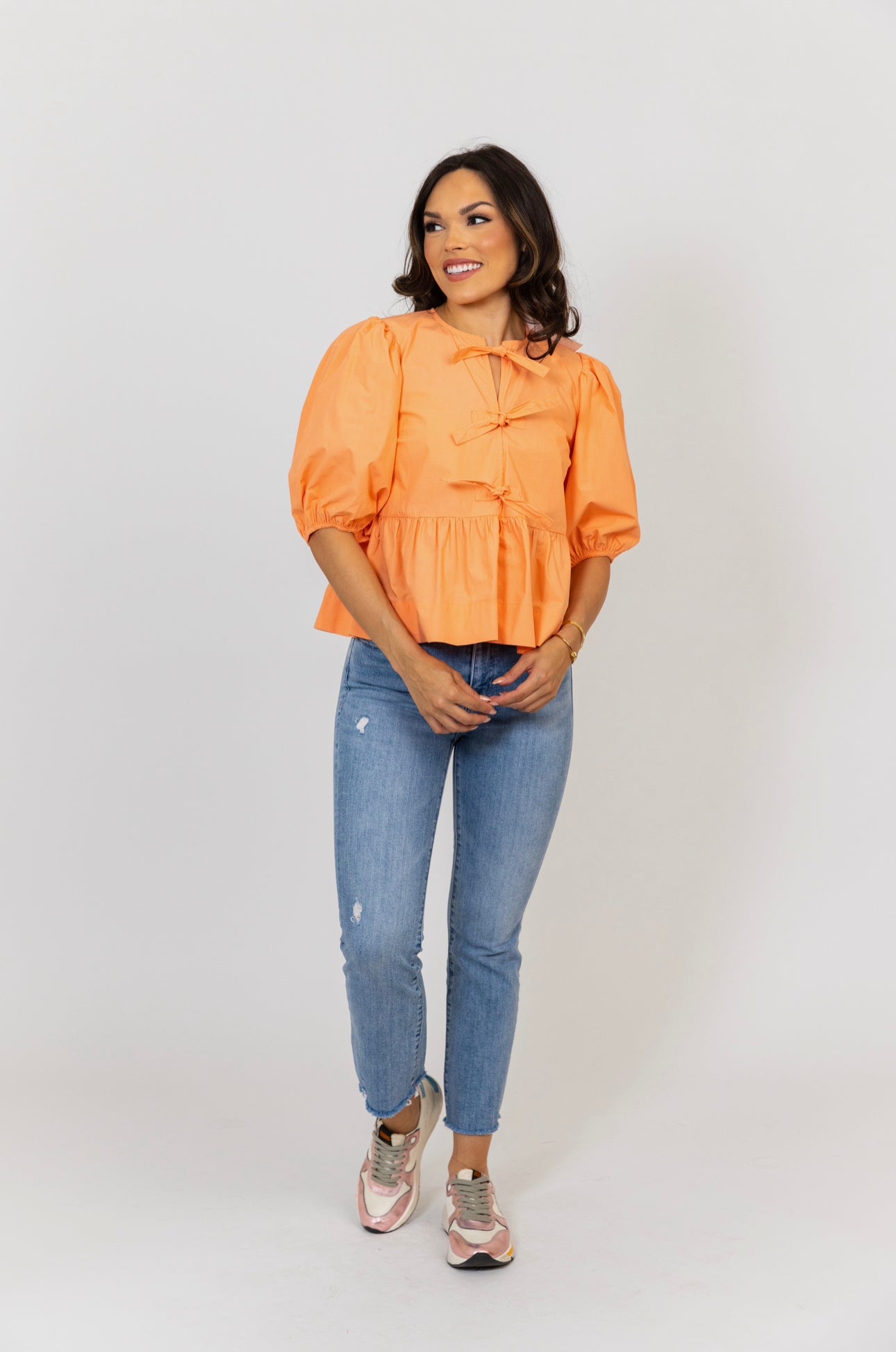 Solid Poplin Knot Top by KARLIE