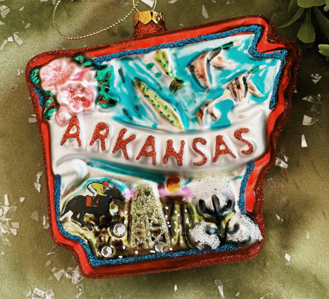 Arkansas Glass Ornament