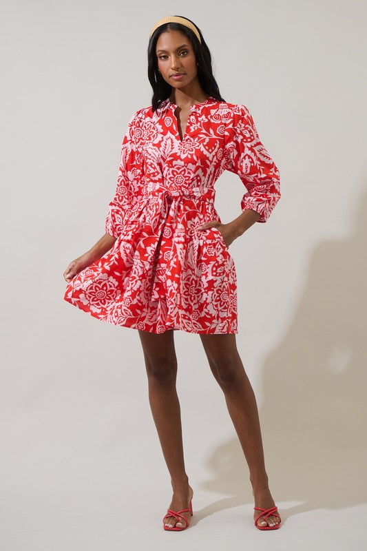 Hazel floral mini dress