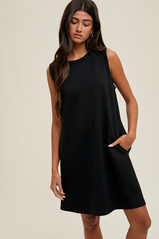 SCUBA A-LINE MINI TANK DRESS (multiple colors)