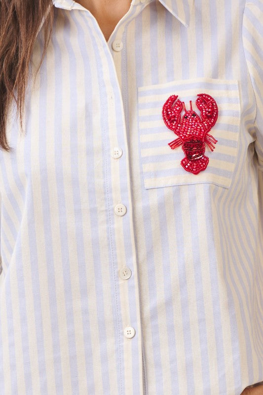 Lobster patch stripe top