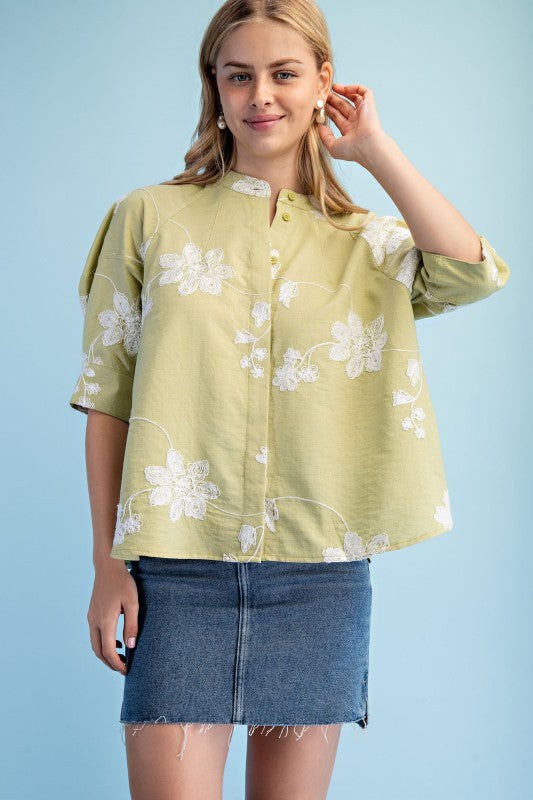 Callie top green